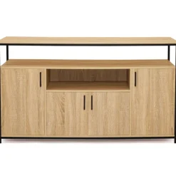 Buffet 4 portes industriel avec niche 140 cm