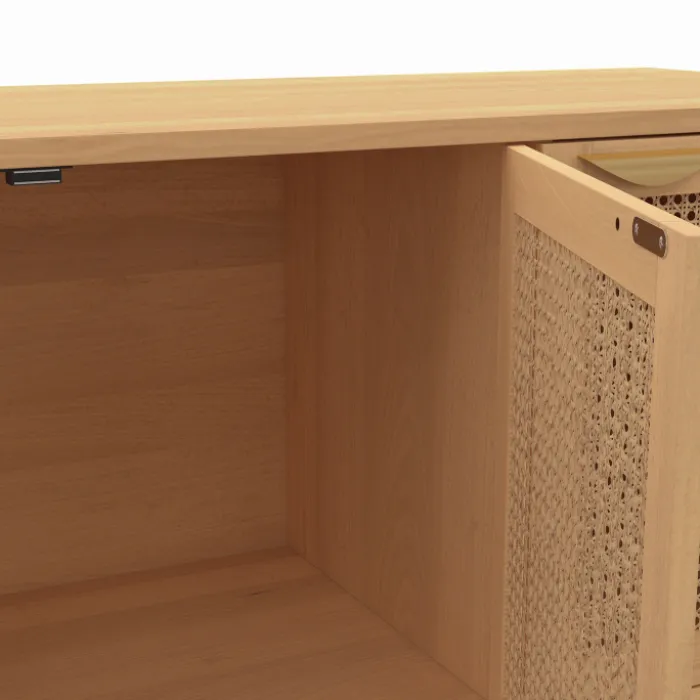 Buffet bas 3 portes avec cannage 110 cm