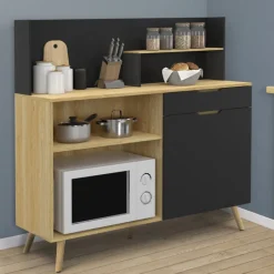 Buffet bas de cuisine hêtre et noir