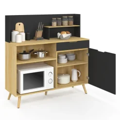 Buffet bas de cuisine hêtre et noir