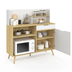 Buffet bas de cuisine hêtre et blanc
