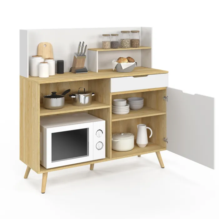Buffet bas de cuisine hêtre et blanc