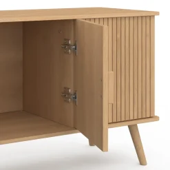 Buffet bois 3 portes 110 cm effet lattes