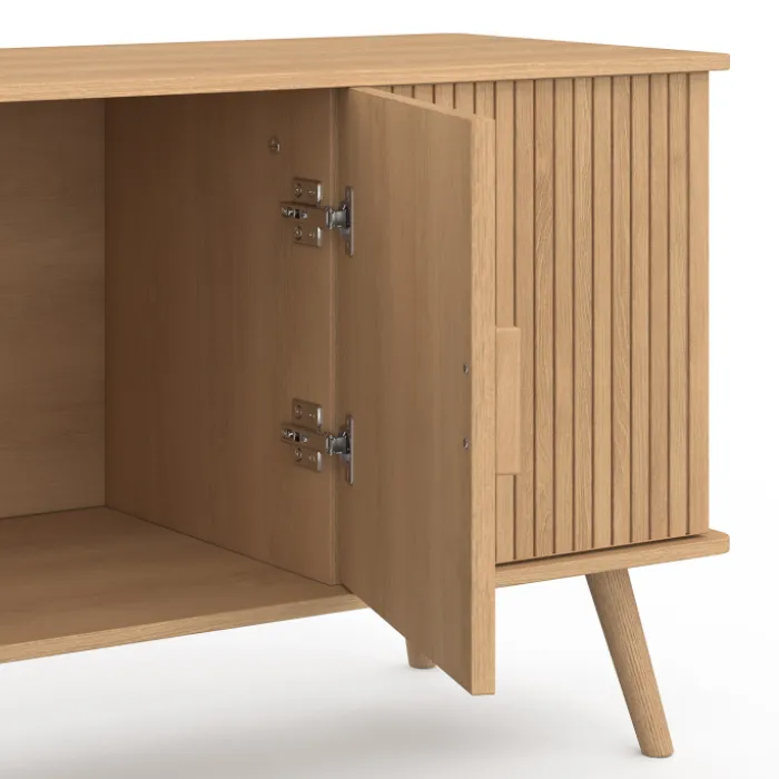 Buffet bois 3 portes 110 cm effet lattes