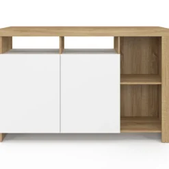 Buffet bois avec portes blanches