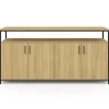 Buffet bois et noir style industriel 160 cm 4 portes