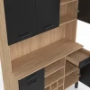 Buffet cuisine 120 cm 5 portes range-bouteilles