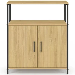 Buffet d'appoint 1 niche et 2 portes 70 cm design industriel