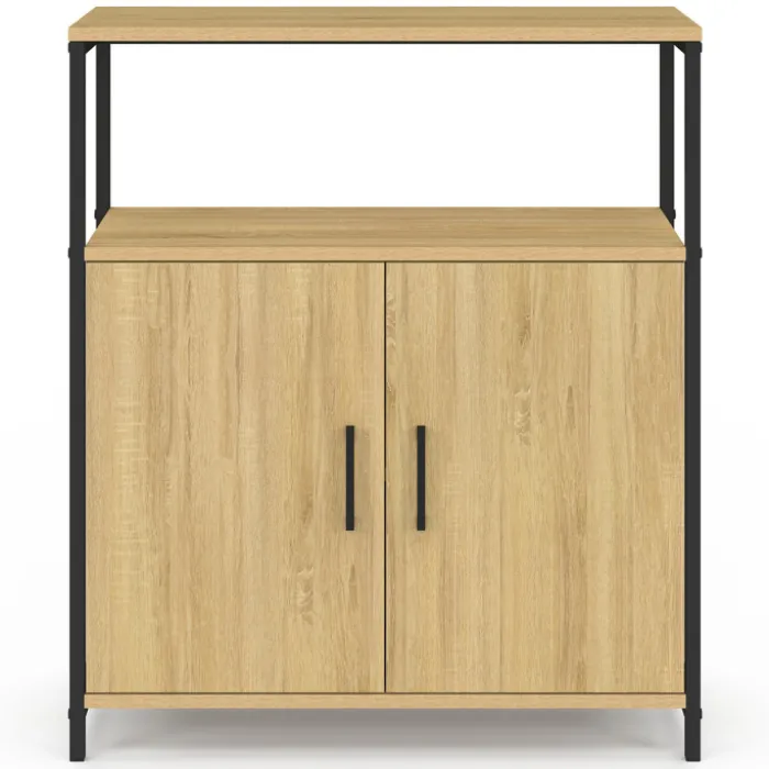 Buffet d'appoint 1 niche et 2 portes 70 cm design industriel
