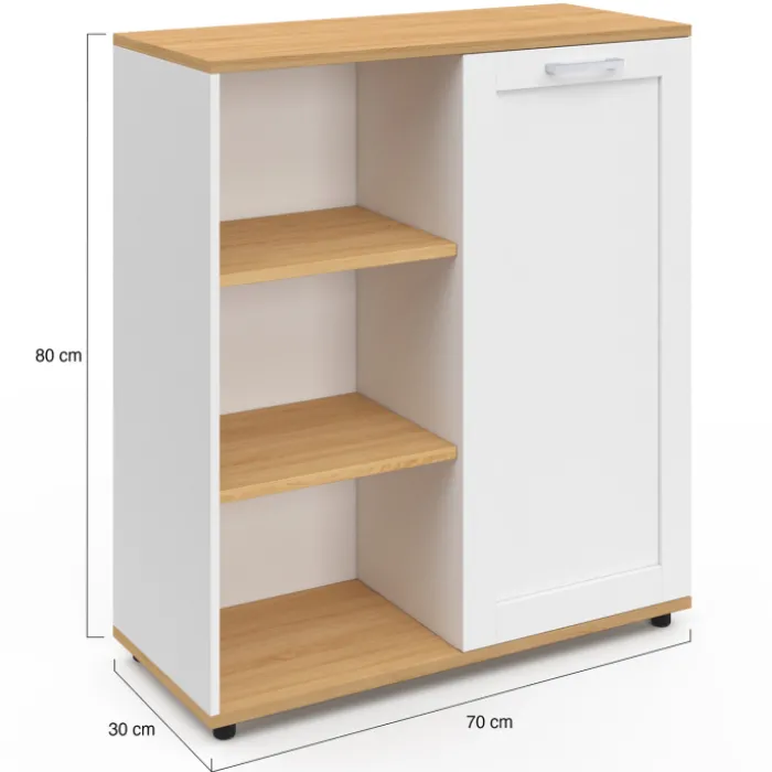 Buffet d'appoint blanc et bois