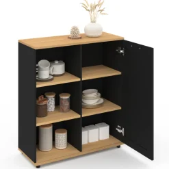 Buffet d'appoint noir et bois