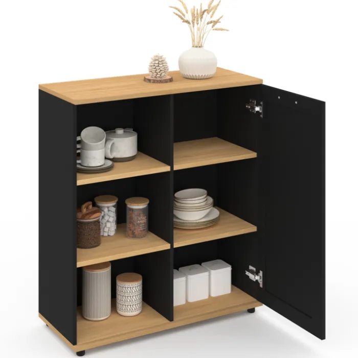 Buffet d'appoint noir et bois