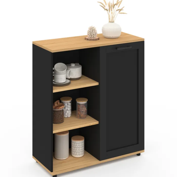 Buffet d'appoint noir et bois