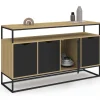 Buffet industriel avec 4 portes noires