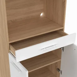 Buffet mi-haut 60 cm 1 tiroir 2 portes blanc