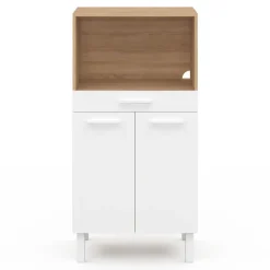 Buffet mi-haut 60 cm 1 tiroir 2 portes blanc