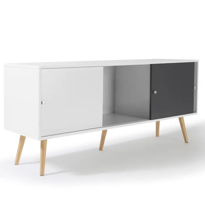 Buffet scandinave bois blanc et gris EFFIE