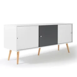 Buffet scandinave bois blanc et gris EFFIE