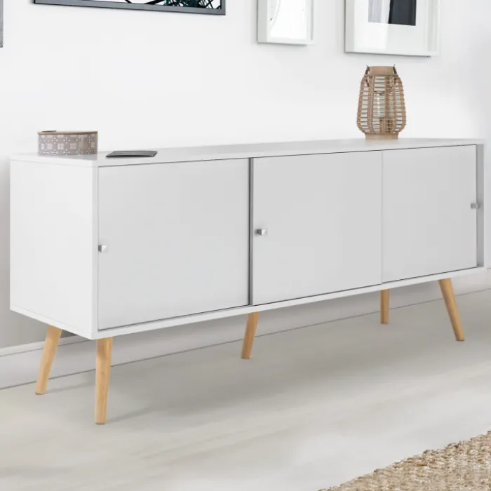 Buffet scandinave bois blanc EFFIE