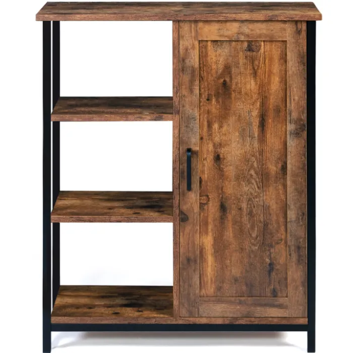 Buffet style industriel effet bois vieilli 70 cm