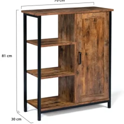 Buffet style industriel effet bois vieilli 70 cm