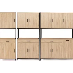 Buffet vaisselier industriel 80 cm 4 portes 1 tiroir