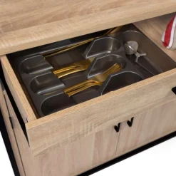Buffet vaisselier industriel 120 cm 6 portes 1 tiroir