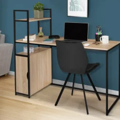 Bureau avec bibliothèque style industriel