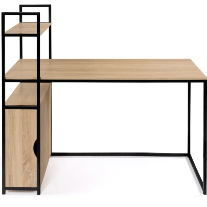 Bureau avec bibliothèque style industriel