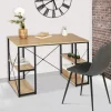 Bureau avec étagères style industriel en métal et bois