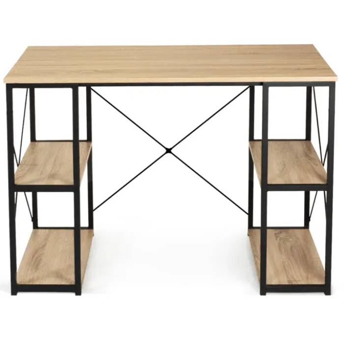 Bureau avec étagères style industriel en métal et bois