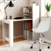 Bureau bibliothèque bois façon hêtre et blanc