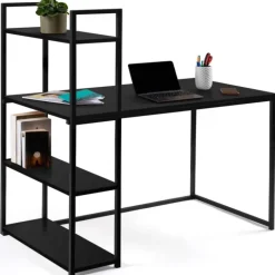 Bureau bibliothèque noir design industriel