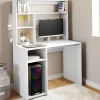 Bureau blanc avec étagères de rangement