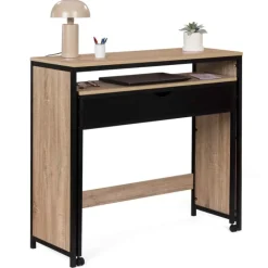 Bureau extensible gain de place 1 tiroir style industriel