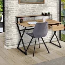 Bureau industriel avec tiroir 110 cm