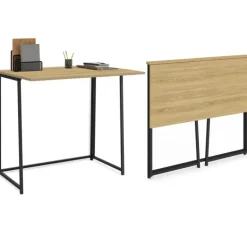 Bureau pliable industriel bois et métal