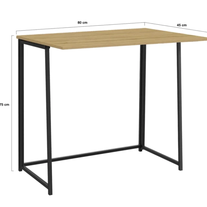 Bureau pliable industriel bois et métal