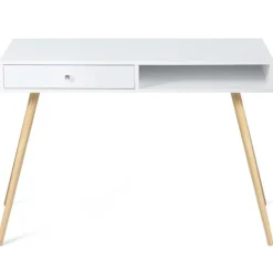 Bureau style scandinave bois blanc