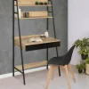 Bureau étagères deux niveaux style industriel