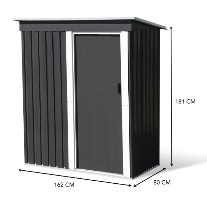 Cabanon de jardin en métal toit plat 1,3m²