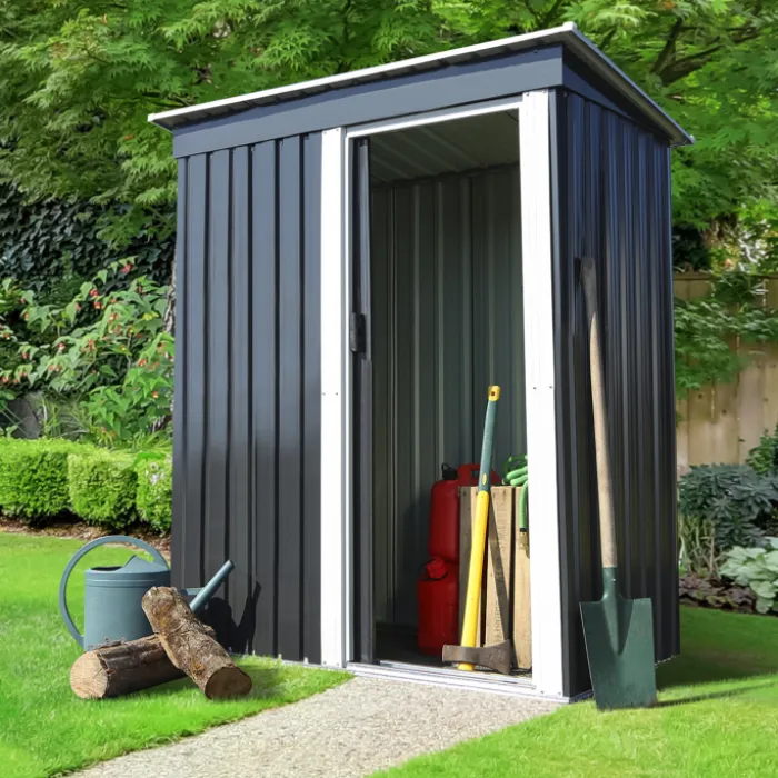 Cabanon de jardin en métal toit plat 1,3m²
