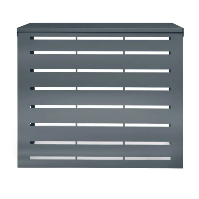 Cache climatiseur en métal gris anthracite protection unité extérieur 110 x 55 x 80 cm
