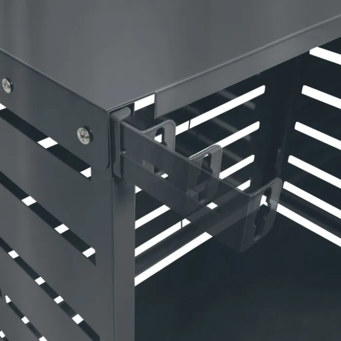 Cache climatiseur en métal gris anthracite protection unité extérieur 110 x 55 x 80 cm