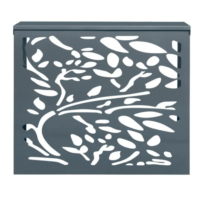 Cache climatiseur en métal gris anthracite protection unité extérieur 95 x 50 x 80 cm