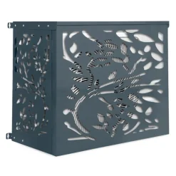 Cache climatiseur en métal gris anthracite protection unité extérieur 95 x 50 x 80 cm