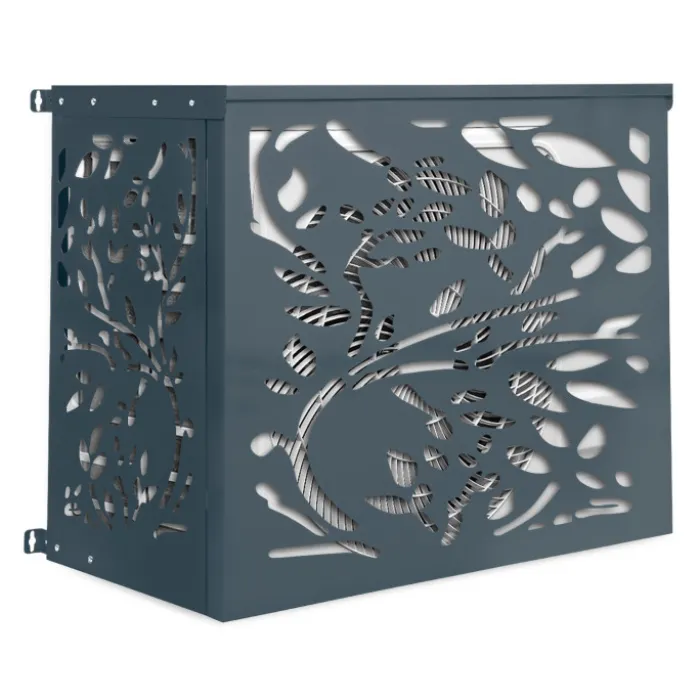 Cache climatiseur en métal gris anthracite protection unité extérieur 95 x 50 x 80 cm