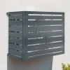 Cache climatiseur extérieur en métal gris anthracite 95x50x80 cm