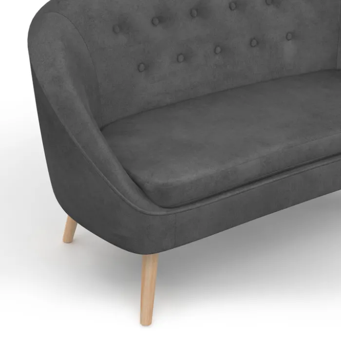 Canapé 2 places scandinave gris