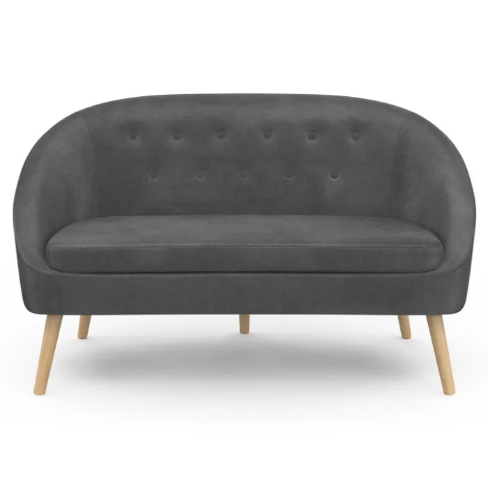 Canapé 2 places scandinave gris
